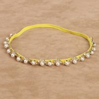 Fashion Baby Headband, Zinc Alloy, with Plastic Pearl, plated, cute & for children & with rhinestone 380mm, Inner Approx 500mm 