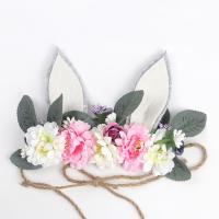 Fashion Baby Headband, Silk Flower, with Felt & Linen, Flower, cute & for children Inner Approx 500mm 