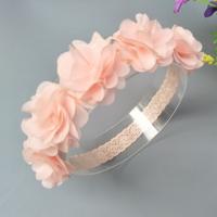 Fashion Baby Headband, Chiffon, with Lace, Flower, cute & for children, pink, Inner Approx 500mm 