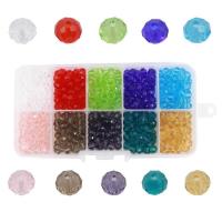 Faceted Lampwork Beads, Crystal, with Plastic Box, DIY 