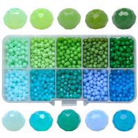 Perles de cristal rondelle, avec Boîte en plastique, DIY & facettes, plus de couleurs à choisir, 4mm, Environ îte, Vendu par boîte