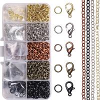 aleación de zinc Conjunto de hallazgos de joyas, con Caja de plástico, chapado, Bricolaje, más colores para la opción, Vendido por Caja