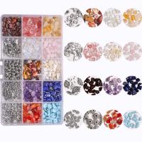Zinc Alloy Jewelry Finding Set, with Plastic Box & Gemstone, silver color plated, DIY, mixed colors 