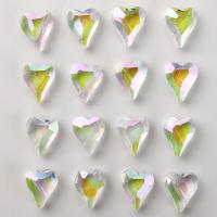 Perlas de cristal de moda, Corazón, chapado en color AB, Bricolaje, 10x12mm, Vendido por UD