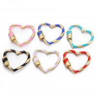 Zinc Alloy Screw Carabiner Lock Charms, Heart, gold color plated, DIY & enamel 
