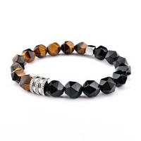 Gemstone Bracelets, 316L Stainless Steel, with Gemstone, Star Cut Faceted & fashion jewelry & for man, 10mm Approx 7.87 Inch 