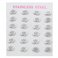 Stainless Steel Stud Earring, 304 Stainless Steel, Hedgehog, for woman, original color 