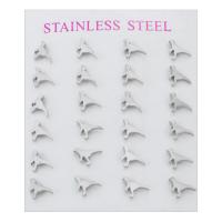 Stainless Steel Stud Earring, 304 Stainless Steel, Dinosaur, for woman, original color 