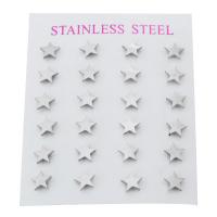 Stainless Steel Stud Earring, 304 Stainless Steel, Star, for woman, original color 