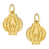 Brass Jewelry Pendants, Lantern, matte gold color plated, frosted Approx 4mm 