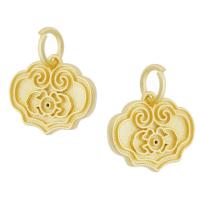 Brass Jewelry Pendants, matte gold color plated, frosted Approx 4mm 