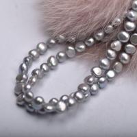 Button Cultured Freshwater Pearl Beads, DIY silver-grey Approx 36-39 cm 