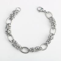 Titanium Steel Bracelet, Unisex, silver color 
