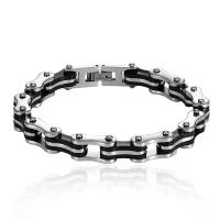 Stainless Steel Bike Chain Bracelet, 304 Stainless Steel, for man, mixed colors Approx 21 cm 