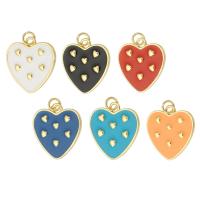 Enamel Brass Pendants, Heart, gold color plated, fashion jewelry & DIY Approx 3mm 