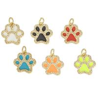 Enamel Brass Pendants, gold color plated, fashion jewelry & DIY & micro pave cubic zirconia, Crystal Golden Shadow (Steel) 