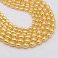 South Sea Shell Beads, Shell Pearl, Teardrop, DIY yellow Approx 15 Inch 