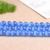 Cats Eye Beads, Round, DIY acid blue 