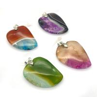 Mixed Agate Pendants, Heart, Unisex & faceted 