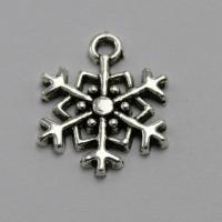 Zinc Alloy Christmas Pendants, Snowflake, antique silver color plated, fashion jewelry 