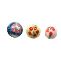 Printing Porcelain Beads, Round, DIY mixed colors, 10-12mm 