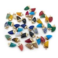 Gemstone Brass Pendants, with Brass, Pepper, gold color plated 