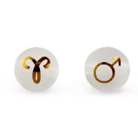Natural Clear Quartz Beads, Round, gilding, DIY & with constellation symbols & frosted, white, 10-14mm 
