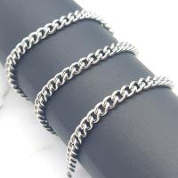 Stainless Steel Curb Chain, 304 Stainless Steel, Vacuum Ion Plating, fashion jewelry & DIY & Unisex original color 