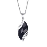304 Stainless Steel Necklace, with Blue Sandstone, polished, fashion jewelry & for man Approx 23.62 Inch 