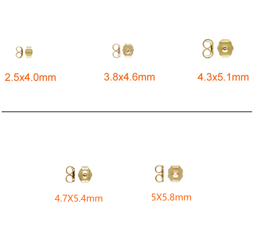 Doublé or Tension oreille Nut, 14K rempli & normes différentes pour le choix, Vendu par paire