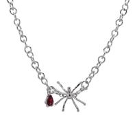Stainless Steel Jewelry Necklace, Zinc Alloy, with 314 Stainless Steel & Glass, Spider, plated, fashion jewelry & Unisex & oval chain Approx 17.1 Inch 