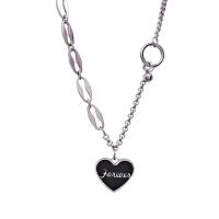 Stainless Steel Jewelry Necklace, 314 Stainless Steel, with 1.96inch extender chain, Heart, fashion jewelry & with letter pattern & for woman & enamel, original color Approx 18 Inch 