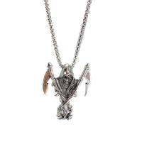 Stainless Steel Jewelry Necklace, 314 Stainless Steel, with zinc alloy pendant, Skull, fashion jewelry & Unisex, original color Approx 27.5 Inch 