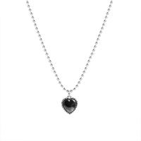 Stainless Steel Jewelry Necklace, 314 Stainless Steel, with Resin, with 1.96inch extender chain, Heart, fashion jewelry & ball chain & for woman, original color Approx 15.7 Inch 