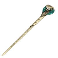 Hair Stick, Zinc Alloy, Snake, antique bronze color plated, for woman & with rhinestone 155mm 