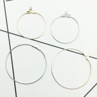 Iron earring hoop component, plated, with loop Approx 2mm 