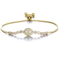 Cubic Zirconia Micro Pave Brass Bracelet, plated, Adjustable & fashion jewelry & micro pave cubic zirconia & for woman 13mm Approx 9.45 Inch 