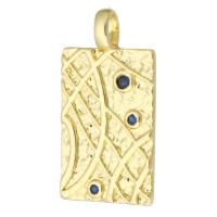 Cubic Zirconia Micro Pave Brass Pendant, Rectangle, gold color plated, fashion jewelry & DIY & micro pave cubic zirconia, golden Approx 2.5mm 