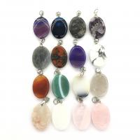 Gemstone ювелирные изделия Кулон, Природный камень, Овальная форма, различные материалы для выбора & Мужская, Много цветов для выбора продается PC