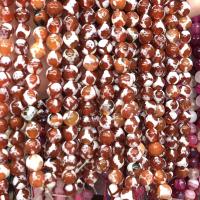 Натуральные тибетские бусины, тибетский агат, Круглая, DIY & граненый, красный, 8mm, длина:Приблизительно 14.96 дюймовый, продается Strand
