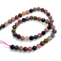 Natürlicher Turmalin Perlen, rund, DIY & facettierte, gemischte Farben, 6mm, Länge:ca. 14.96 ZollInch, verkauft von Strang
