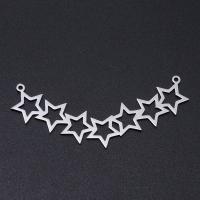 Stainless Steel Charm Connector, 201 Stainless Steel, Star, Vacuum Ion Plating, fashion jewelry & DIY & Unisex 