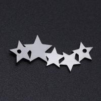 Stainless Steel Charm Connector, 201 Stainless Steel, Star, Vacuum Ion Plating, fashion jewelry & polished & DIY & Unisex 