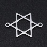 Stainless Steel Charm Connector, 201 Stainless Steel, Hexagram, Vacuum Ion Plating, fashion jewelry & polished & DIY & Unisex 