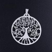 Stainless Steel Hollow Pendant, 201 Stainless Steel, Tree, Vacuum Ion Plating, fashion jewelry & polished & DIY & Unisex 