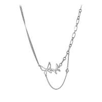 Edelstahl Schmuck Halskette, 314 Edelstahl, mit Verlängerungskettchen von 1.96inch, Schmetterling, Modeschmuck & unisex & mit Strass & hohl, originale Farbe, Länge:ca. 15.3 ZollInch, verkauft von PC