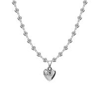 Stainless Steel Jewelry Necklace, 314 Stainless Steel, with zinc alloy pendant, with 1.96inch extender chain, Heart, fashion jewelry & for woman Approx 17.7 Inch 