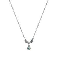 Stainless Steel Jewelry Necklace, 314 Stainless Steel, with Glass, with 1.96inch extender chain, Wing Shape, oval chain & for woman & with rhinestone, original color Approx 15.7 Inch 