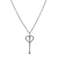 Stainless Steel Jewelry Necklace, 314 Stainless Steel, with 1.96inch extender chain, Heart, Unisex & oval chain & hollow, original color Approx 21.6 Inch 