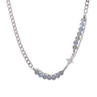 Stainless Steel Jewelry Necklace, 314 Stainless Steel, with Glass Beads, with 1.96inch extender chain, fashion jewelry & Unisex, original color Approx 19.3 Inch 